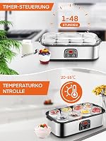 Aparat de făcut iaurt FOHERE cu 8 borcane și capace, ecran tactil, pentru iaurt grecesc, fără zahăr pentru bebeluși, copii, pentru parfait 2