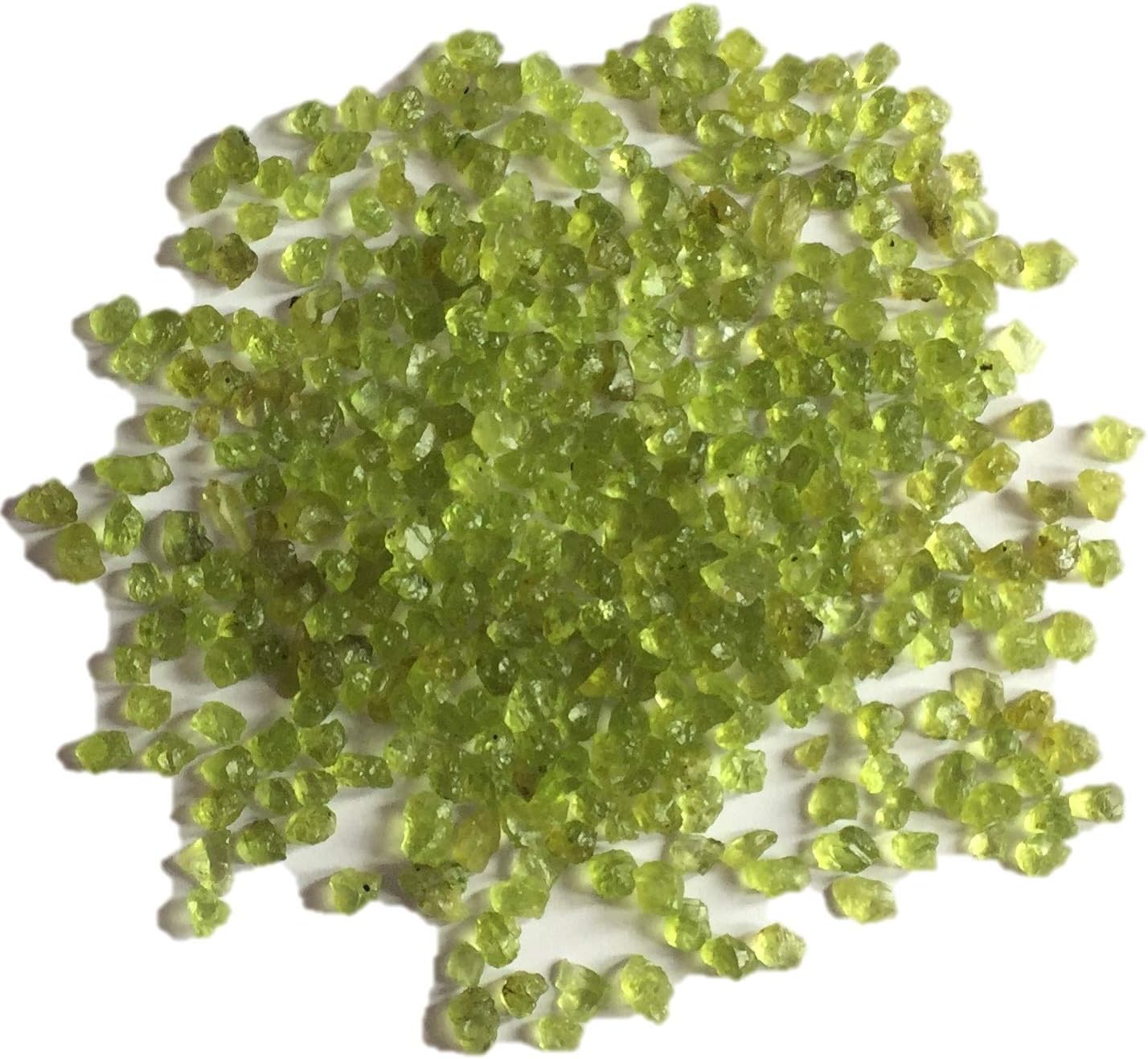 : 4 lb Peridot Small Tumbled Chips Crushed Stone from Arizona -0.15" to 0.25" Average Size per Stone- Raw Natural Rough for Lapidary, & Reiki Crystal Healing *Wholesale Lot*