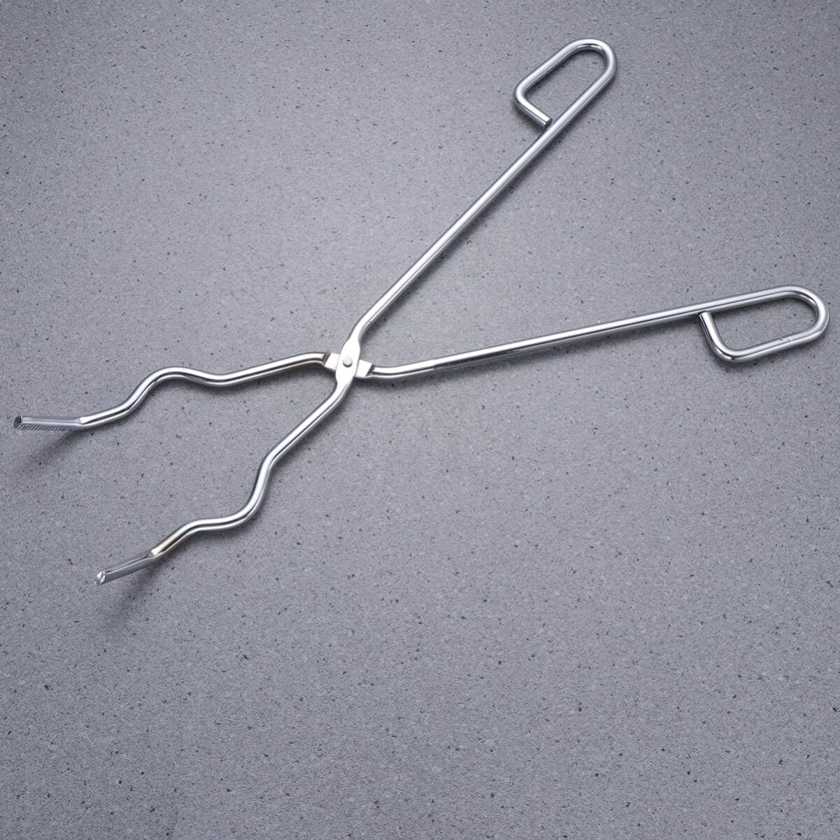 Mipcase Crucible Handle Tongs Large 45cm Steel Beaker Clamp for Lab Use Flask Holder (silver)