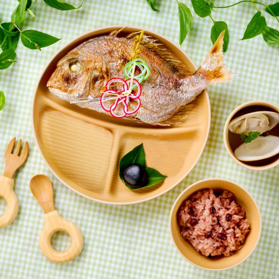 Amazon.co.jp: 花むすび・えん お食い初めセット まなつづみ (きなり
