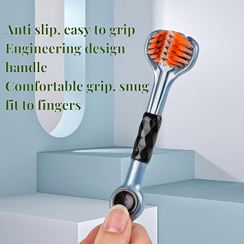 Emoyi 8pack Soft Hair Toothbrush 3-Sides Toothbrushes C Shape for Adults and Children Teeth Care and Gum Care