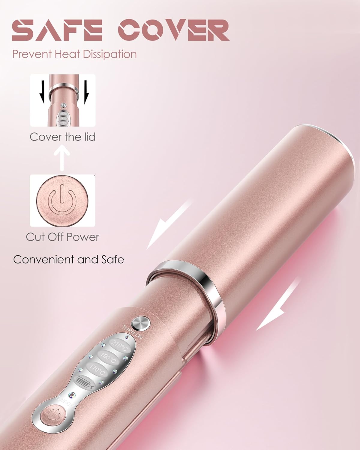 Portable Titanium Cordless Hair Straightener, Heats Up in Seconds & Lasts Up to 50 Minutes & USB C Rechargeable, Dual Voltage Wireless Mini Travel Flat Iron for Edges Bangs - Not for Thick Hair Type - Image 6