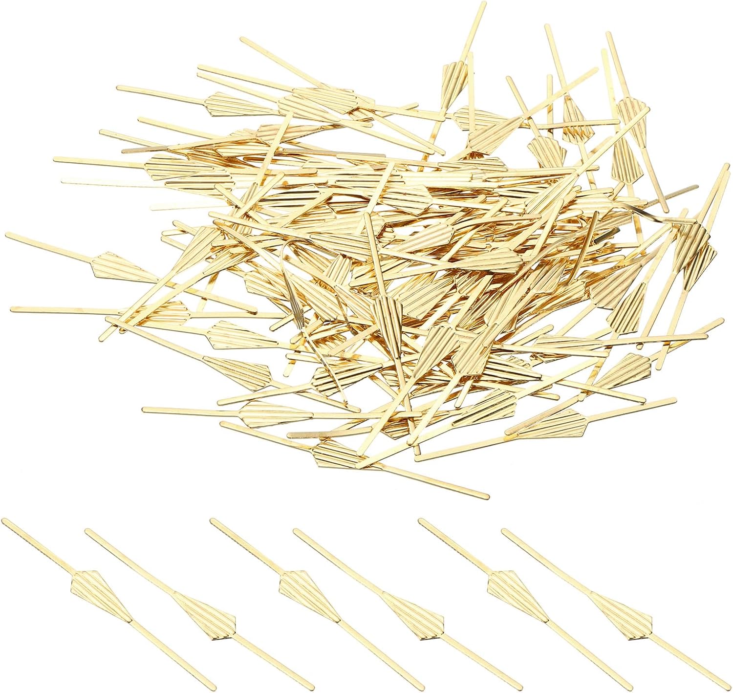 PATIKIL 45mm/1.77" Chandelier Bow Tie Clips, 100Pcs Copper Chandelier Connectors Clips for Fastening Crystals Parts, Chandelier Replacements, Gold
