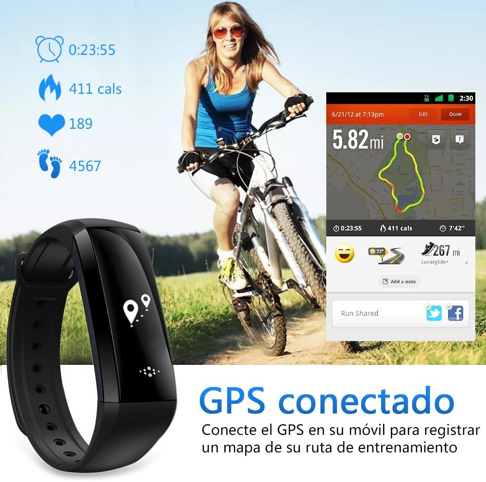 Pulsera Actividad con Oxímetro y Presión Arterial Pulsera Inteligente con  GPS Pulsómetro BANLVS Monitor de Ritmo Cardíaco Pulsera de actividad  Impermeable 68 Reloj Inteligente para IOS y Android : Amazon.es: Deportes y