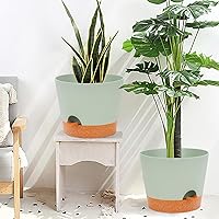 Vista 62 de GARDIFE 10/9/8 inch Plant pots, planters for Indoor Plants, self Watering Plant Pot, Flower pots, Black