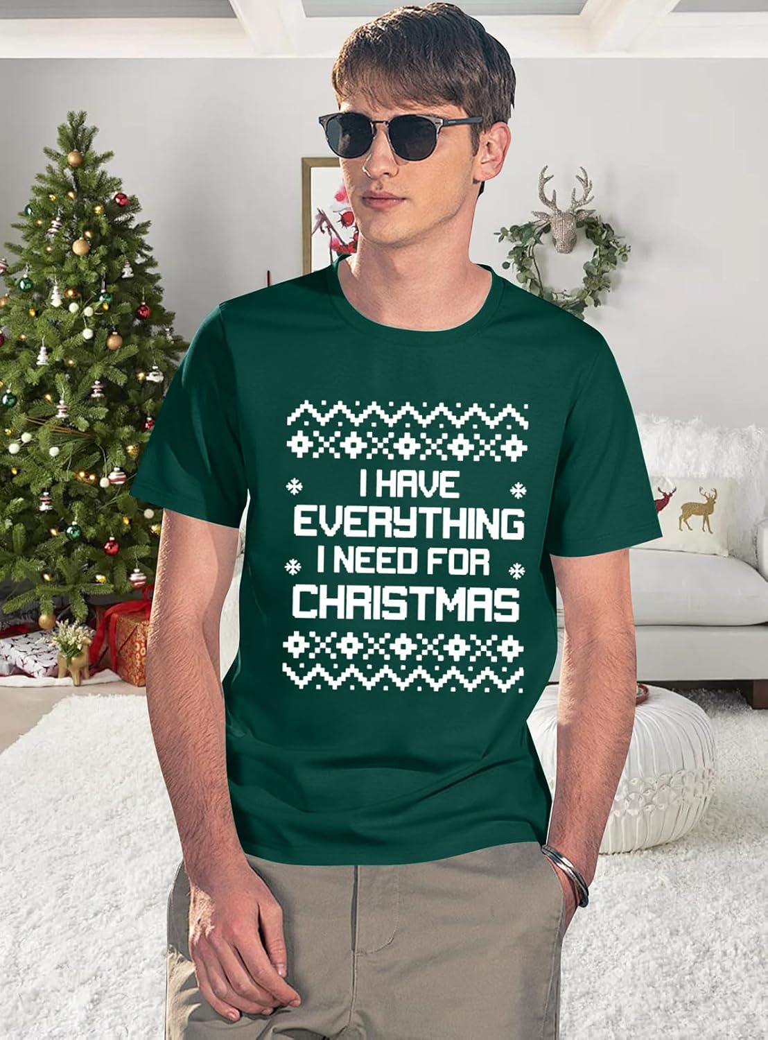 Christmas Couples Shirts His and Her Matching Xmas Outfits Funny Christmas Family Pajamas Short Sleeve Tees Top - Image 5