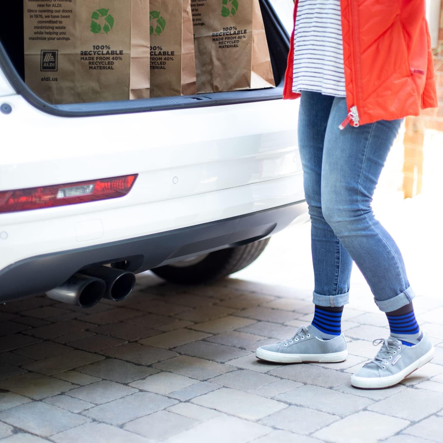 Rejuva Motley Stripe 20-30 mmHg Graduated Compression Socks for Men & Women