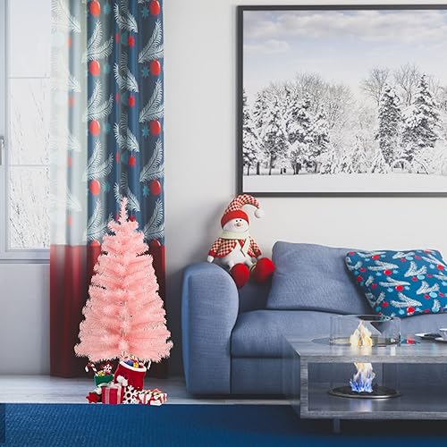 Vista 55 de CCINEE 3Ft Artificial White Tabletop Hinged Christmas Tree with Metal Stand - 130 Branch Tips Mini Christmas Tree for Xmas Party Supplies Home