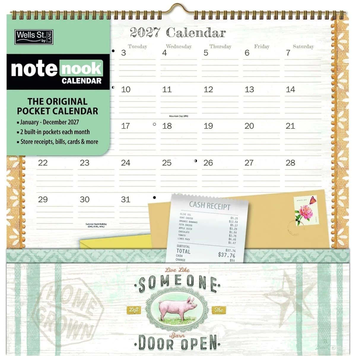Farm Fresh Note Nook Family Planner 2027, Wall Calendars, Gift