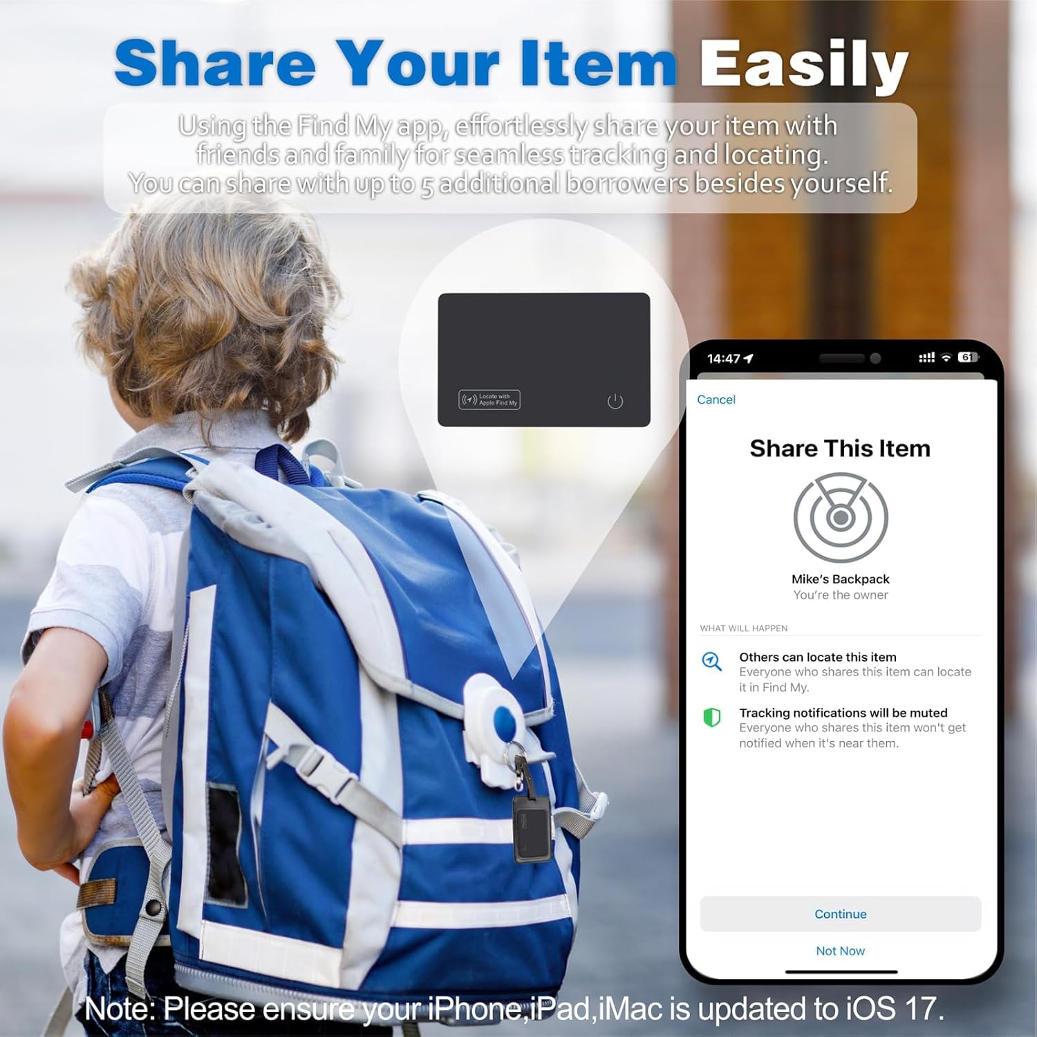 FineTrack Slim Bluetooth-Tracker für Apple Find My (iOS), IP68 Wasserdichter wiederaufladbarer Kartenfinder für Wallet, Reisepass, Gepäck — ultradünner SmartTag