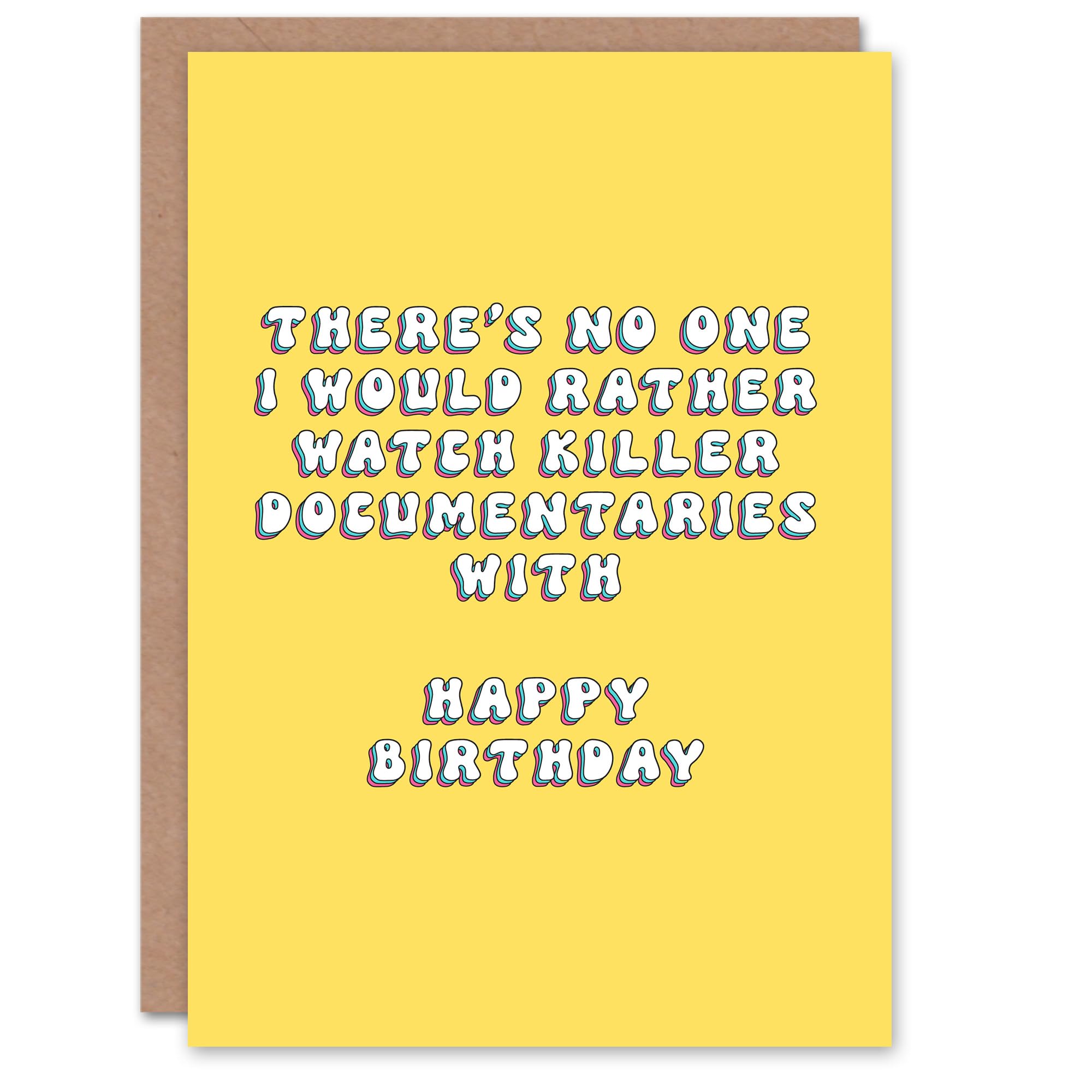 Artery8 Birthday Card Killer Documentaries Watch Buddy Fun Funny Happy Joke Humour For Her Gran Sister Niece Daughter Wife Woman Greeting Card