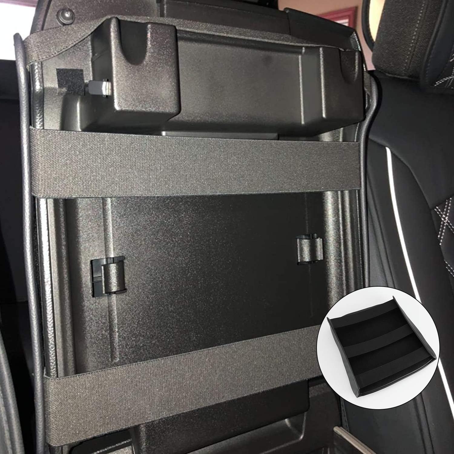 D-Lumina Center Console Armrest Cover Compatible with Dodge Ram 1500/2500/3500 2009-2018 (Will Not for Jump Seat & Bench Seat Console) - Upgraded Black PU Leather Anti-Slip Arm Rest Cushion