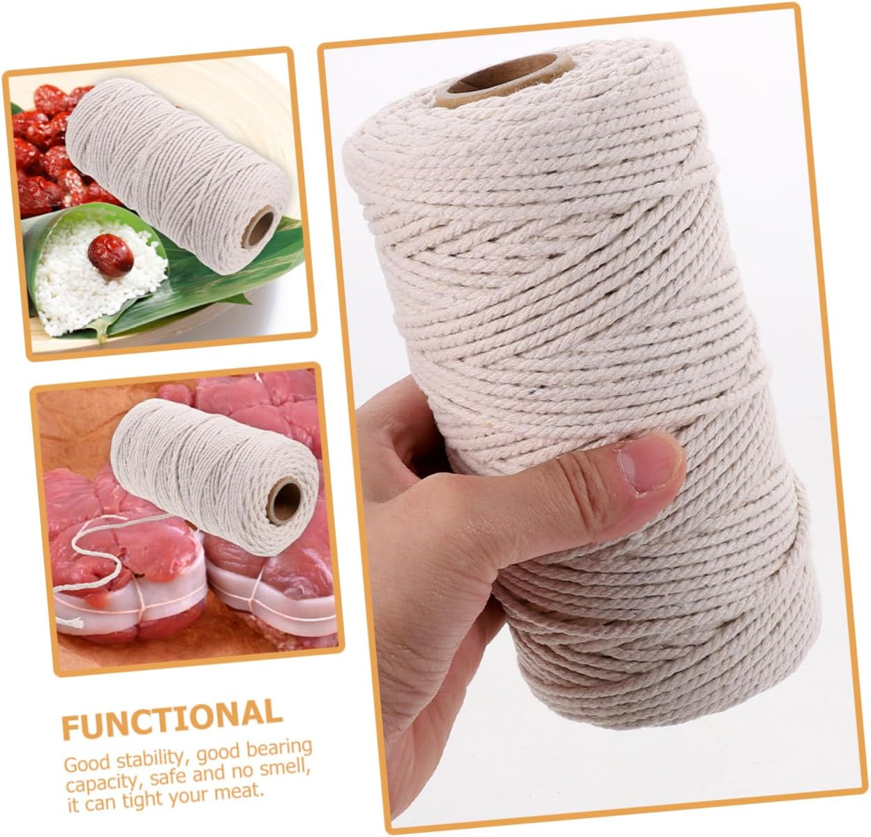 Cooking Twine for Meat 2 Rolls Cotton String Kitchen Twine for Roasting for Meat Wrapping Sausage Tie up