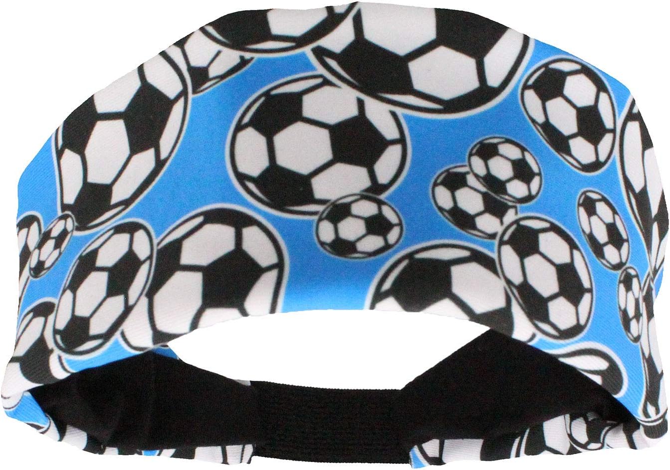 MadSportsStuff Crazy Soccer Headband with Soccer Ball Logos Black/White One Size