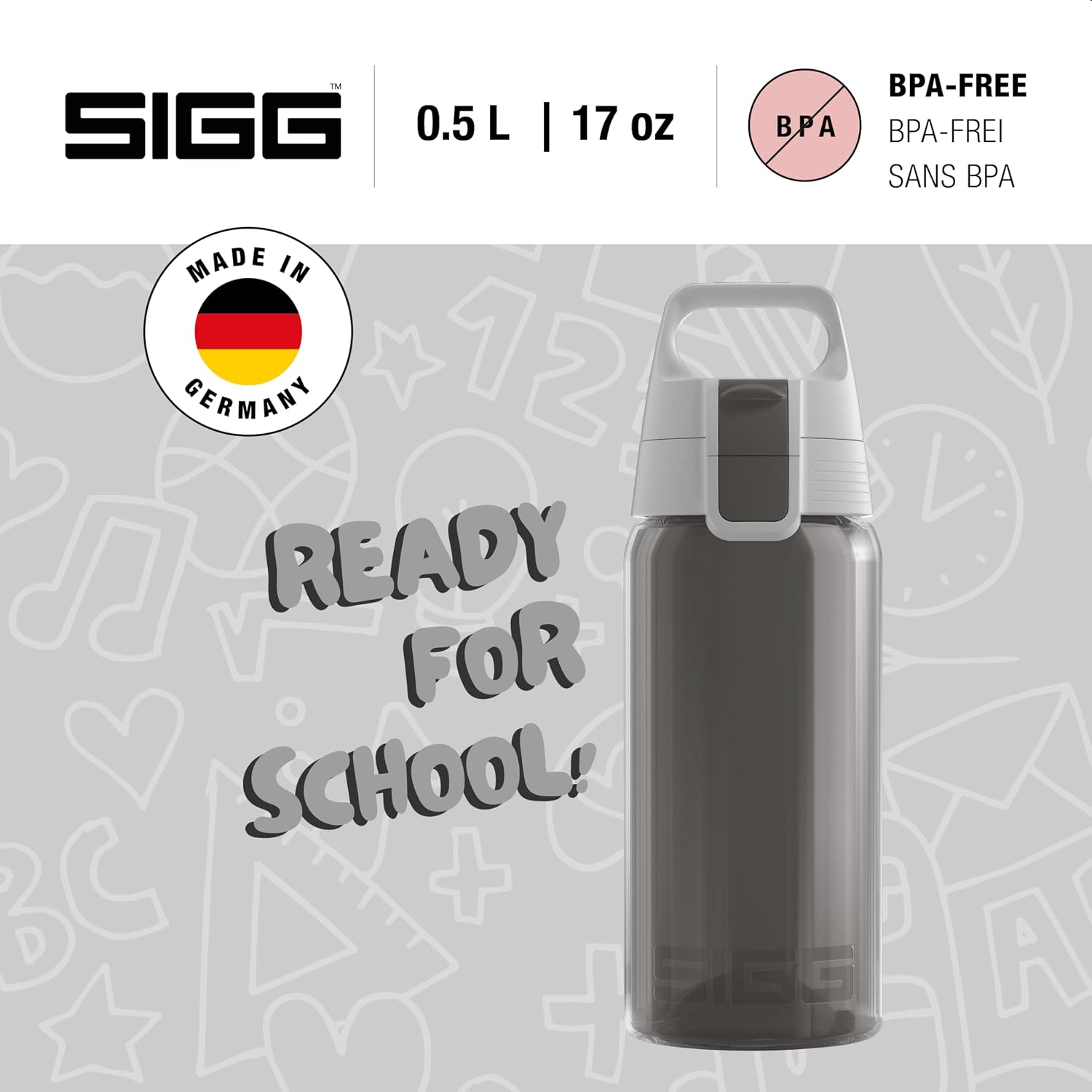 SIGG - Kids Water Bottle - VIVA ONE - Made in Germany - Dishwasher Safe - Carbonated Drinks - Sports & School - 17 Oz