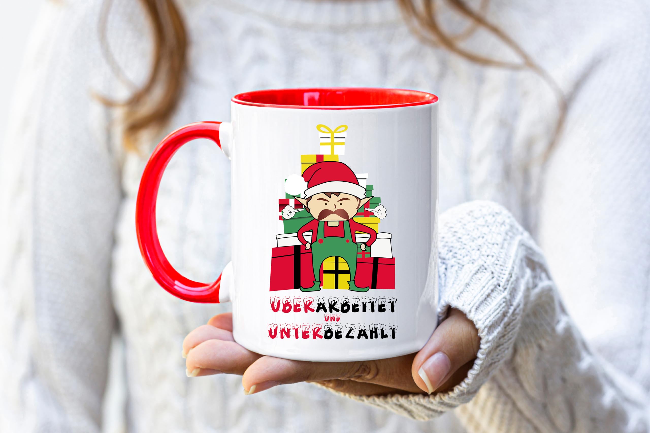 Acen Merchandise Tazza con scritta | rielaborata e sottopagata | tazza ELF | tazza di Natale | regalo divertente | tazza da caffè | tazza di Natale | regalo sorella