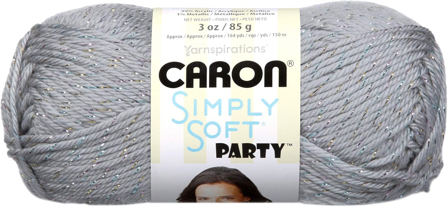 Caron Simply Soft Party Yarn (3-Pack) Silver Sparkle H97PAR-8