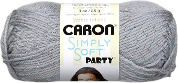 Simply Soft Party Yarn-Silver Sparkle