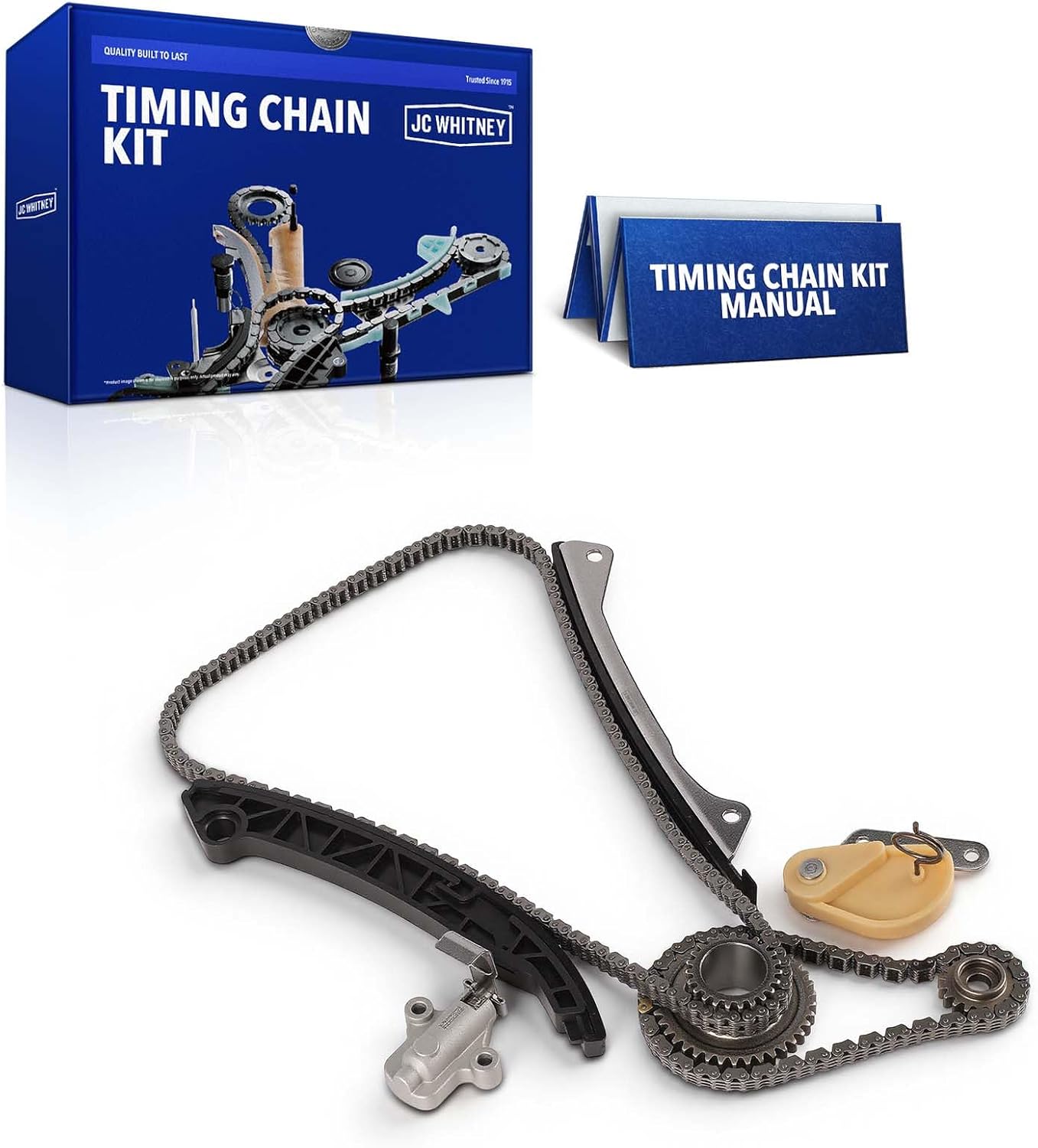 JC Whitney JFBAJCWTCK00029 Engine Timing Chain Kit with Tensioner - Fits DOHC L4 1.6L 1.8L - Compatible with Nissan Sentra 2013-2018, Juke 2011-2013