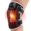 AFFLAT Red Light Therapy and Vibration Massage Knee Brace for Pain Relief, 660nm & 850nm Near Infrared Light, Rechargeable Wireless Controller, for KneeShoulderJointElbow Light Therapy
