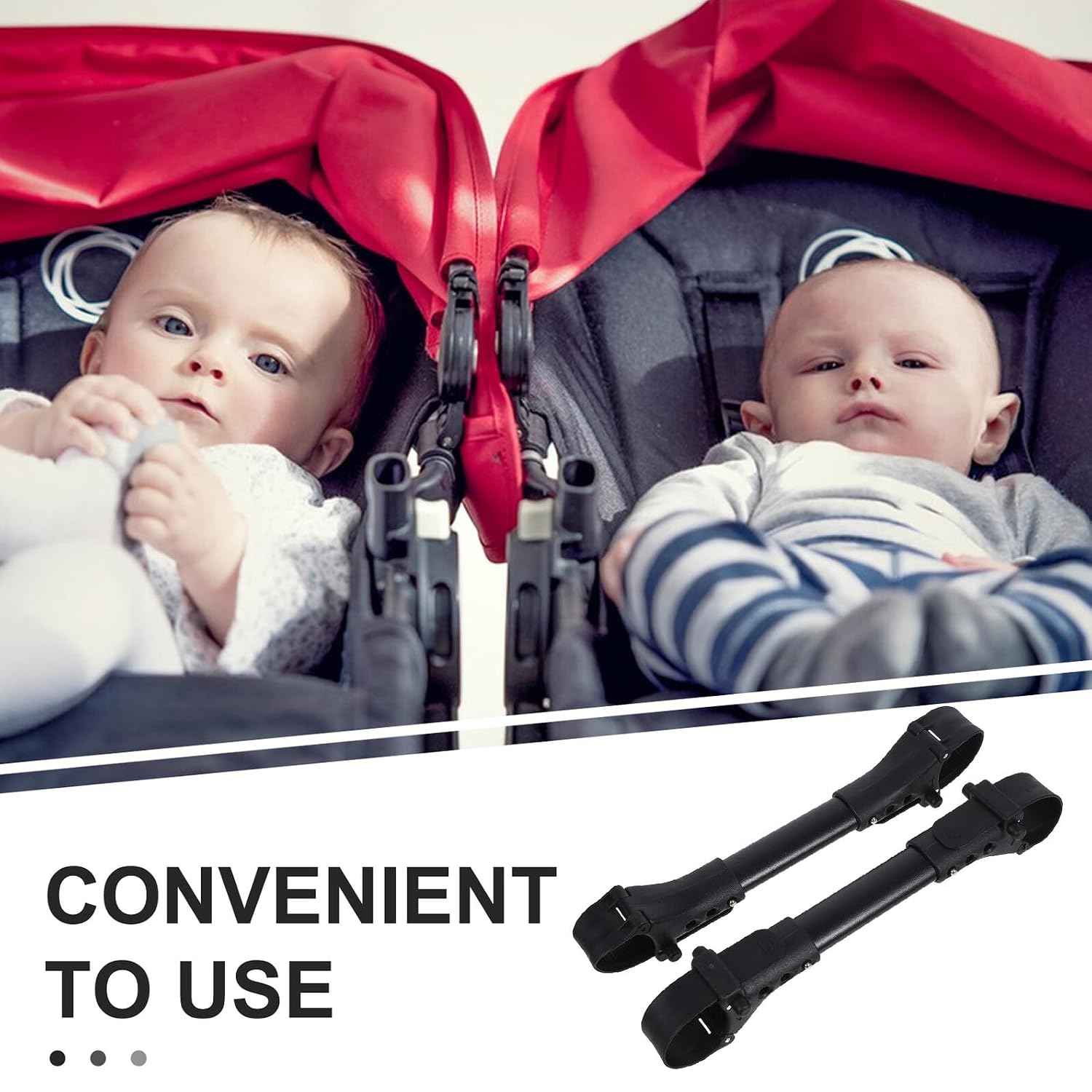 2pcs Twin Stroller Connector Lightweight Outdoor Stroller Attachment for Newborns and Cart Linking Tool for Dual Pushchair Convenience