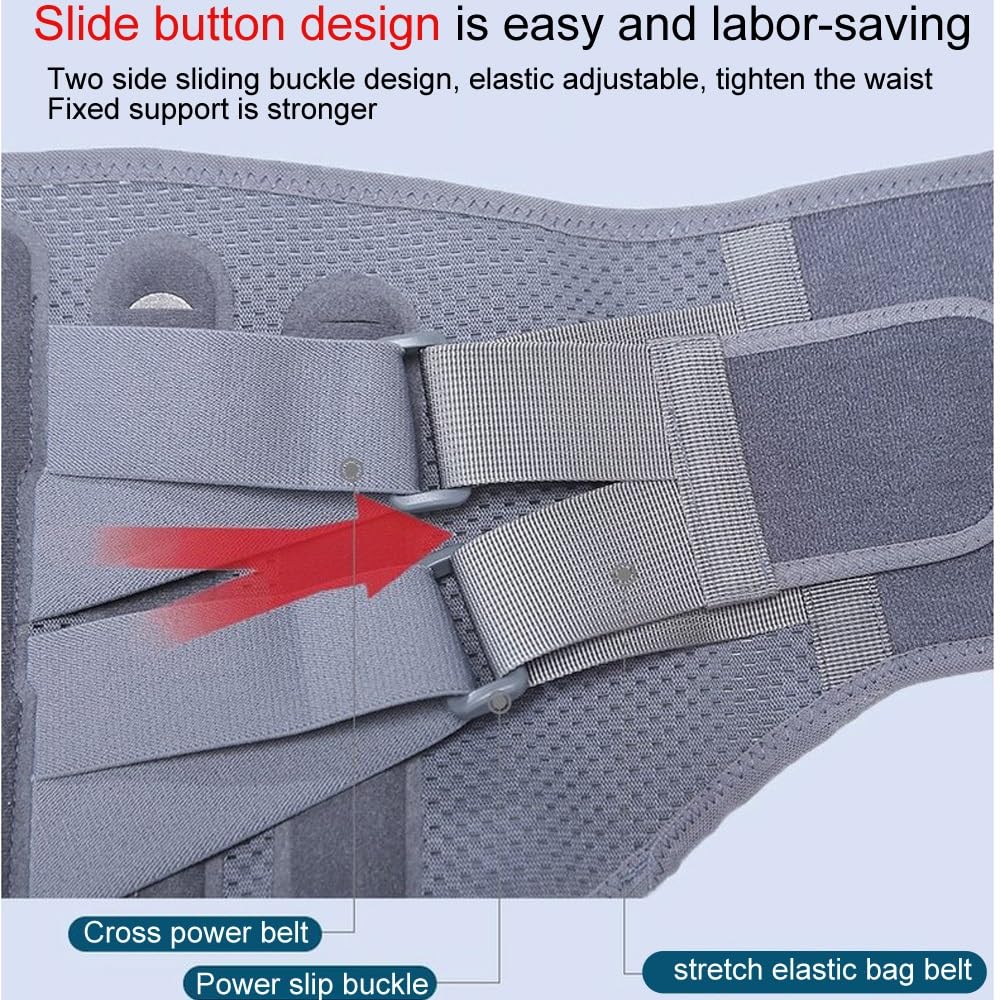 Cinturón De Descompresión De Soporte Lumbar Hombres Mujeres Espalda Inferior Protección De Soporte De Cintura Faja Correctora De Postura Ortopédica Para El Alivio Del Dolor De Espalda ( Color : Gray ,