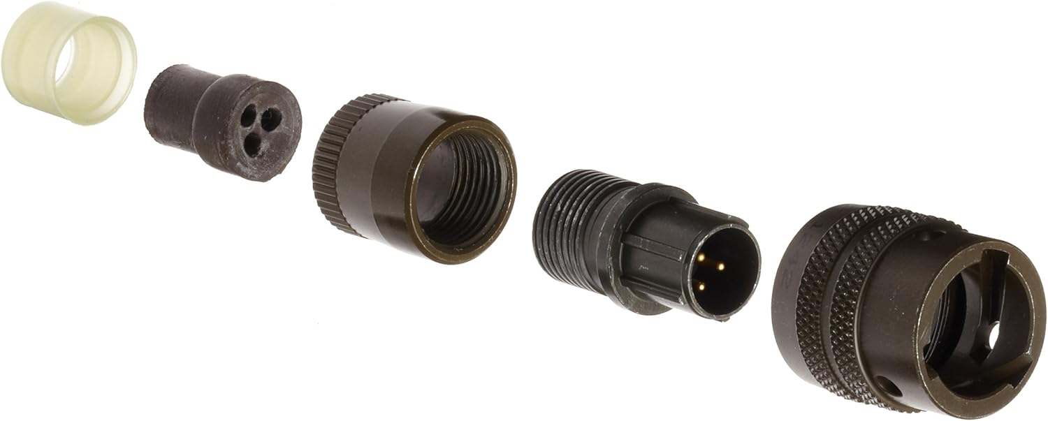 PT06E-8-3P Circular Connector Pin Environmental Resisting Bayonet Coupling Solder Termination Straight Plug 8-3 Insert Arrangement 8 Shell Size 3 Contacts