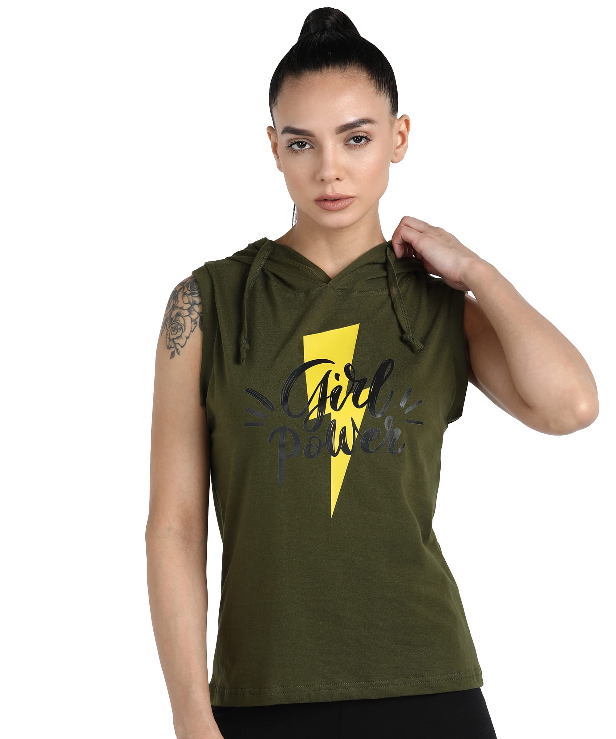 Premium Women's Tank Top Super Women Gym Tank Sleeveless Hoodie Workout Wear Girl Power-image-15