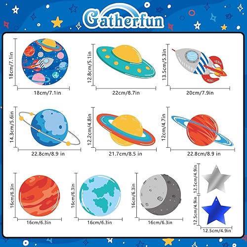 Miniatura 3 de 30 decoraciones de fiesta espacial, decoraciones de remolinos colgantes del sistema solar, suministros de fiesta del espacio exterior, decoraciones