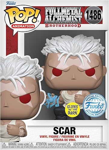 Funko Fullmetal Alchemist Brotherhood Scar 1486 Brilla en la oscuridad Exclusiva