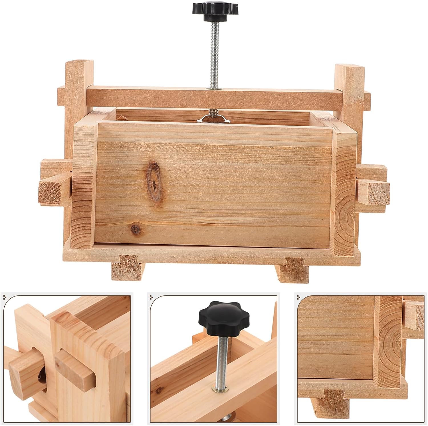 Tofu Maker Mold Box 13x17x9.5cm Sturdy Wood Tofu Press for Homemade and Commercial Use Molds Suitable for Kitchen and Breakfast Shop