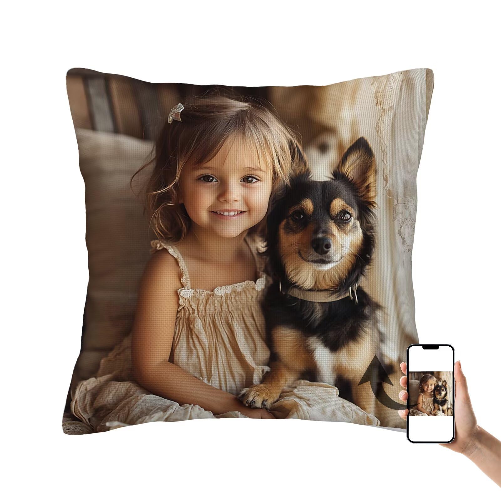 Housse Coussin 180x60 Personnalisé Photo, Taie d'Oreiller Grand Format avec Image
