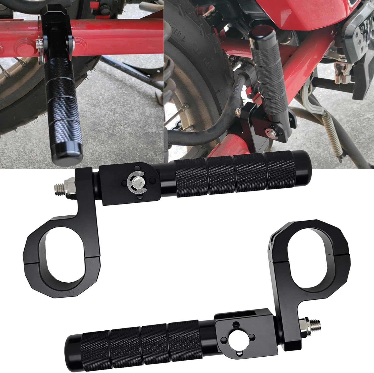 Motorcycle Foldable Rear Foot Pegs Pedal Bracket Rest Footpeg Compatible with Honda CT125 Trail 125 Hunter Cub 125 (2020 - current)