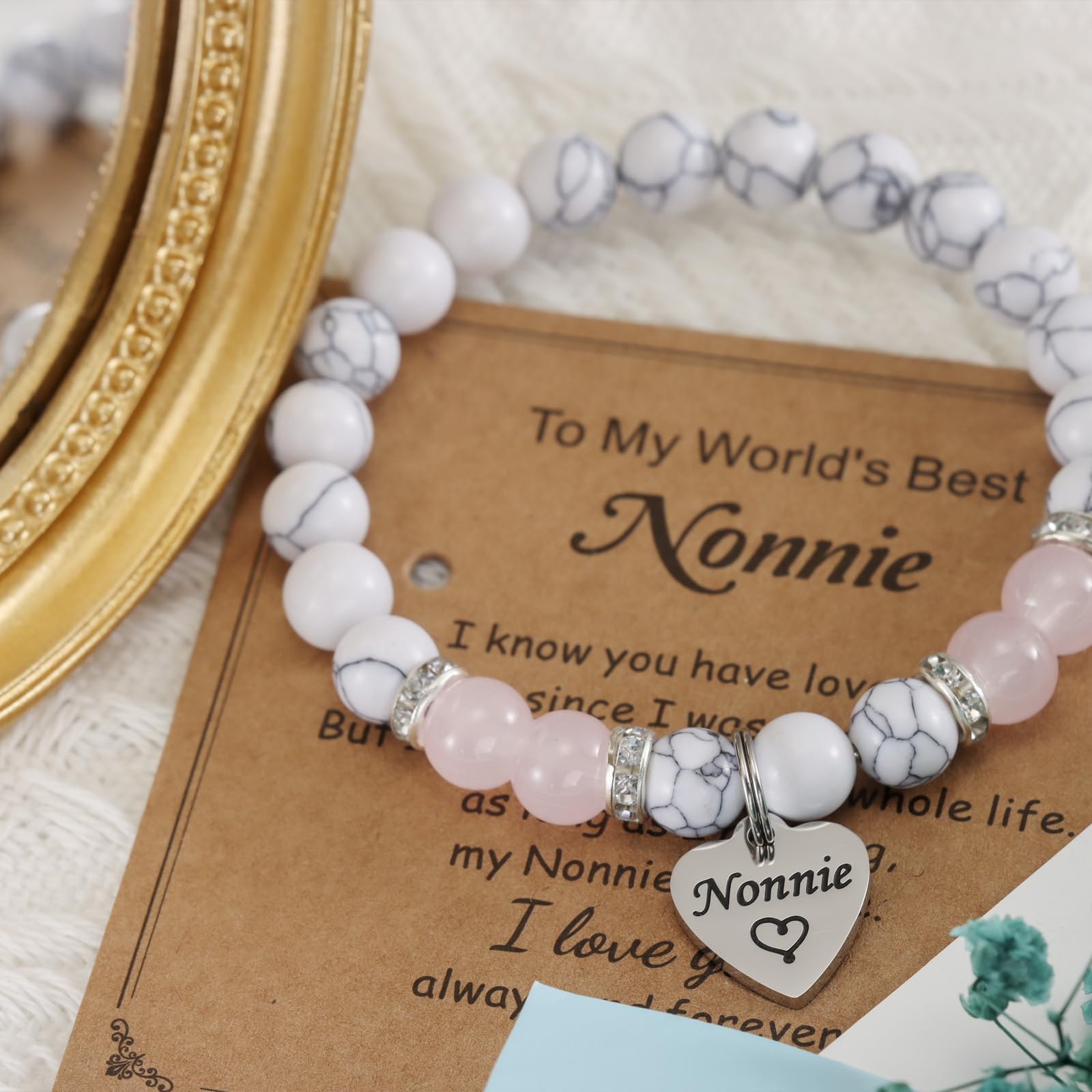 HUTIMY Nonnie Gift for Women from Grandkids Grandma Birthday Mothers Day Best Nonnie Bracelet