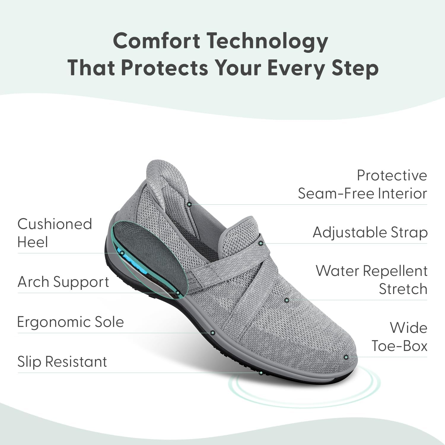 Orthofeet Women's Orthopedic Stretch Knit Amalya Casual Shoe - Image 3