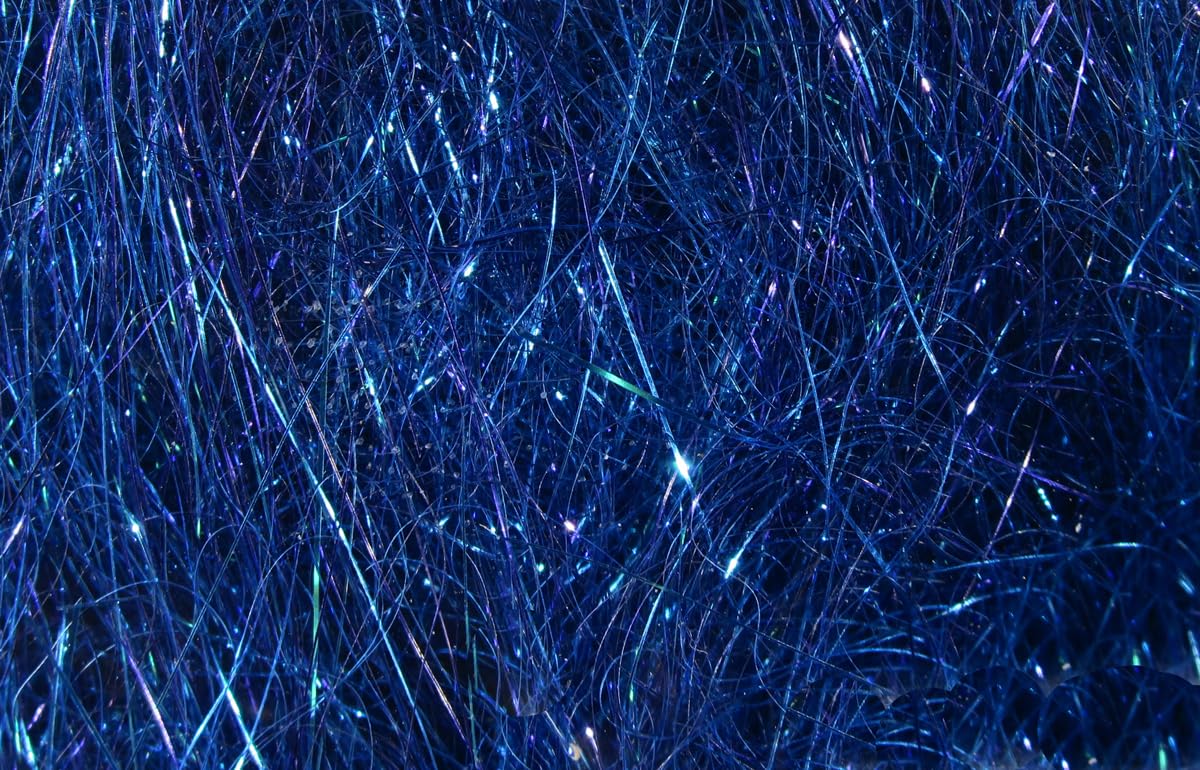 Hareline Material para Amarração de Moscas Ice Wing Fiber 20,32 cm Azul com Costas Roxas 1 unidade