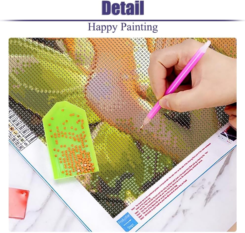 Miniatura 6 de LWZAYS Kits de arte de diamantes de princesa para adultos, kits de pintura de diamantes para principiantes, arte de cristal, arte de gemas 5D,