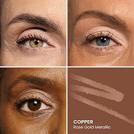 PRIME PROMETICS PrimeEyes Glide Eyeliner for Mature Women - Waterproof, Long-Stay and Mess-Proof - Gel Creme Texture, Discreet Sharpener and Effective Smudger (Copper Metallic)