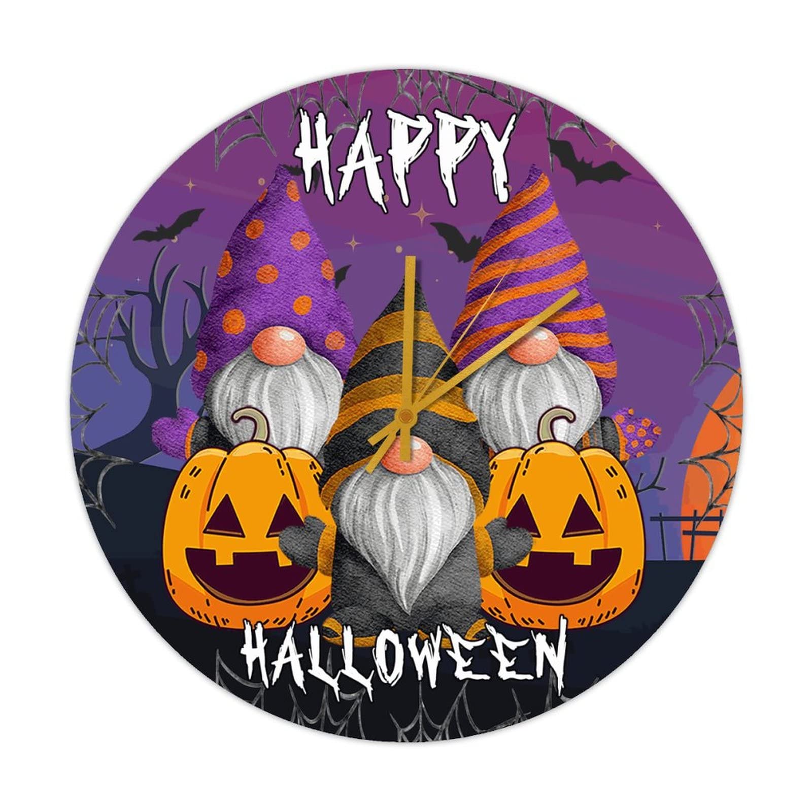 Horloge rétro en bois d'Halloween pour déco intérieure vintage