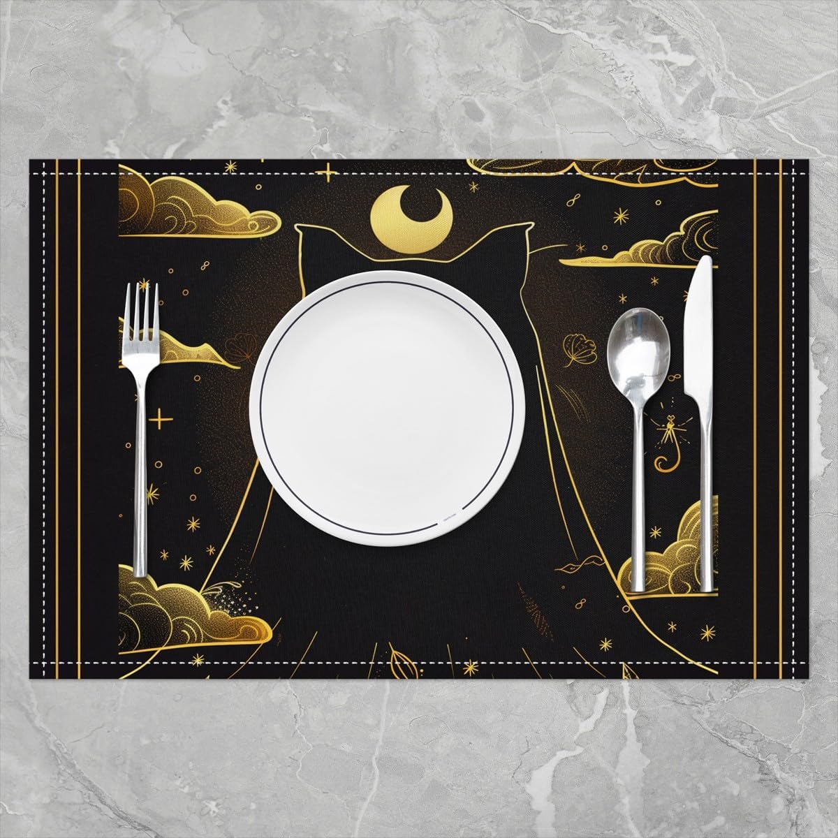Feelyou Cat Table Bohemia Mats Kitchen Set of 4 12" x18 image 2