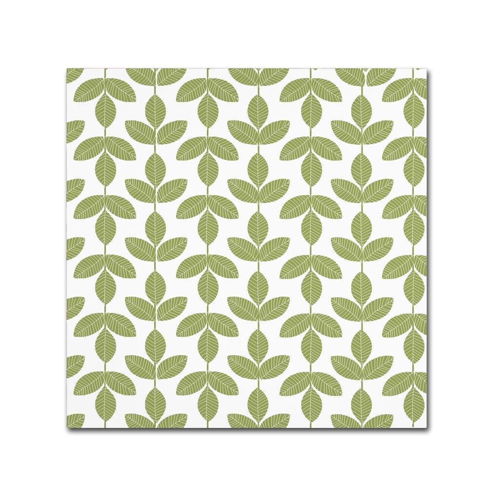 Allover Leaf Pattern Green by Jyotsna Warikoo, 18x18-Inch Canvas Wall Art