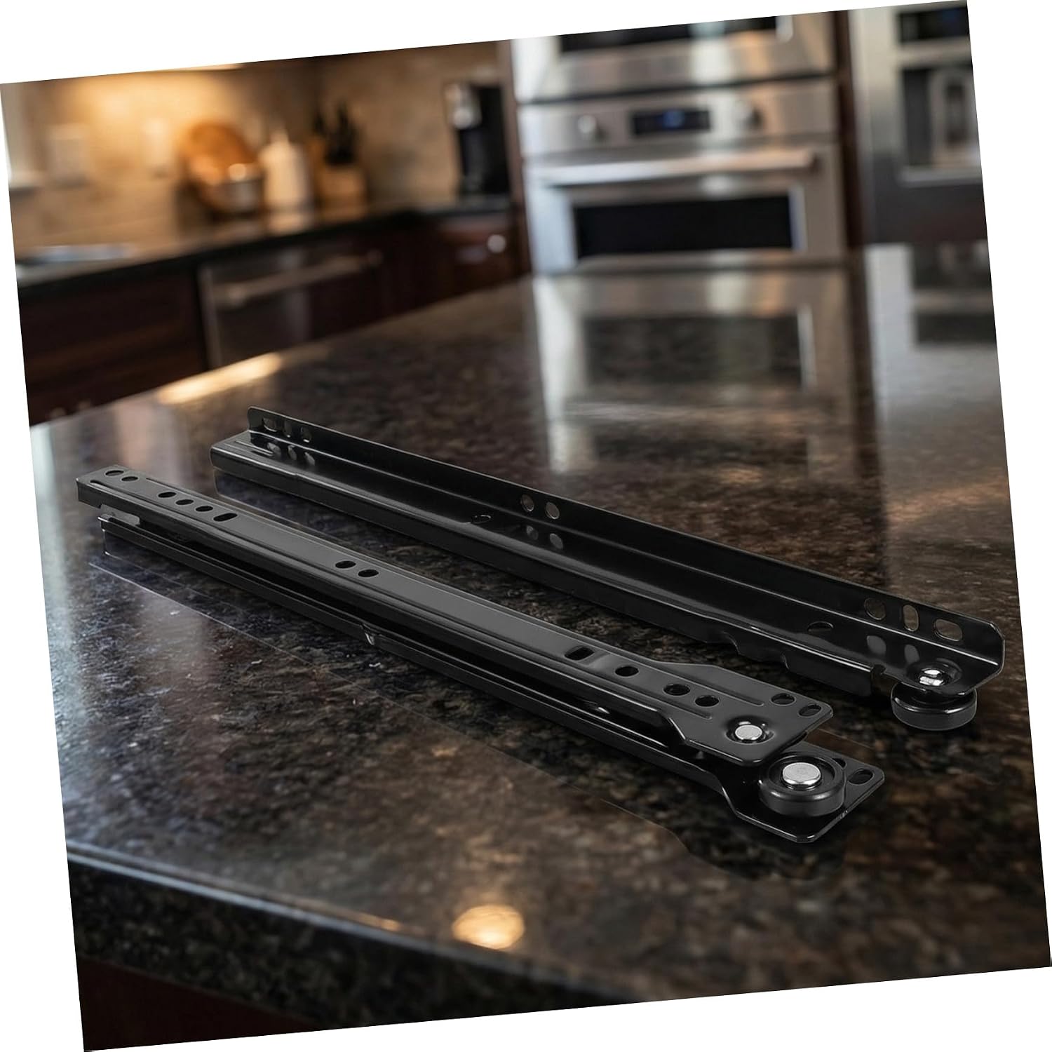 Bottom Mount Drawer Slides 12 Inch 2 Sets Iron Drawer Slide Bracket Easy Installation and Smooth Sliding for Cabinets and Furniture for Offices and Kitchens