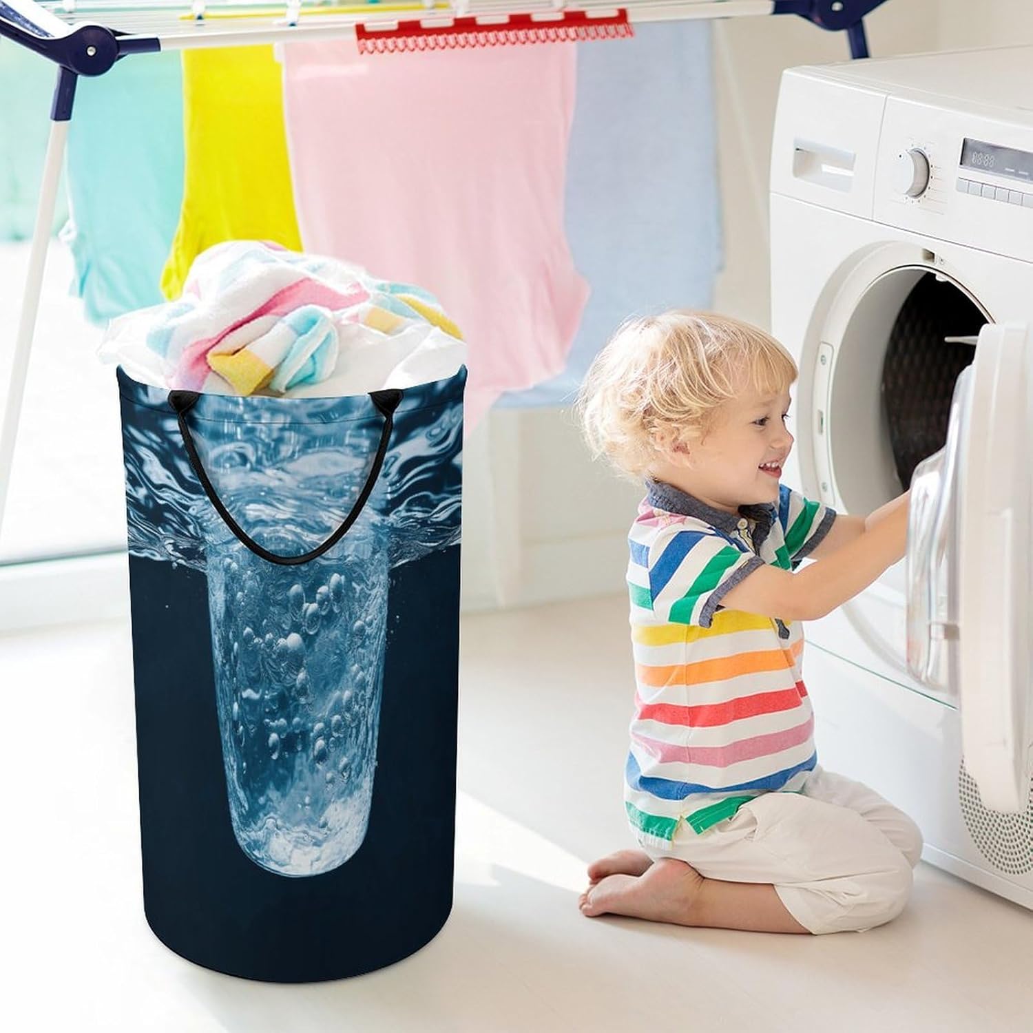 Water Laundry Hamper Large Collapsible Laundry Basket with Handles Waterproof Clothes Hamper Portable Dirty Clothes Basket for Bedroom Laundry Room Closet Bathroom