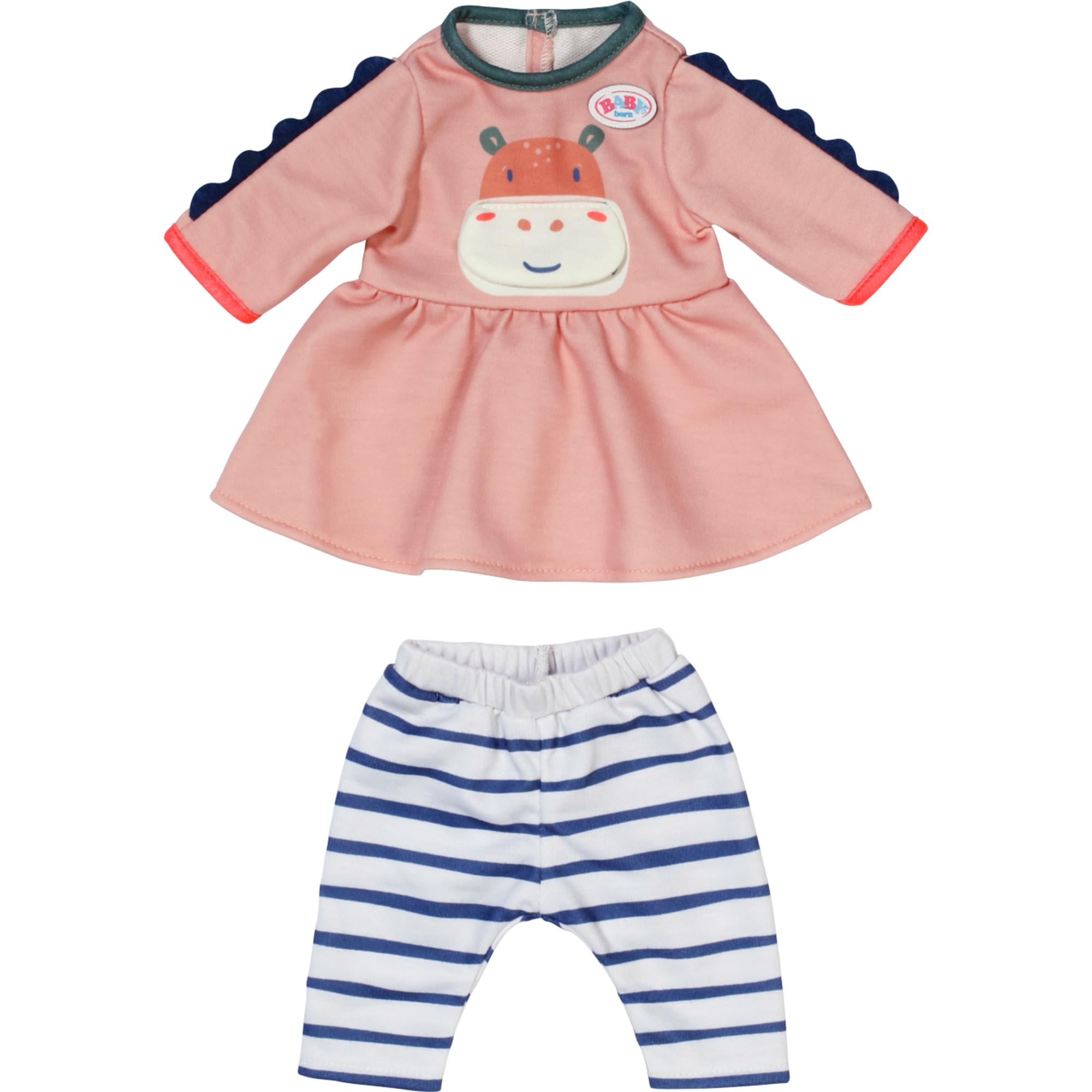 BABY born Sukienka z motywem dżungli, długie rękawy i legginsy w paski dla lalek 36 cm, 838129 Zapf Creation