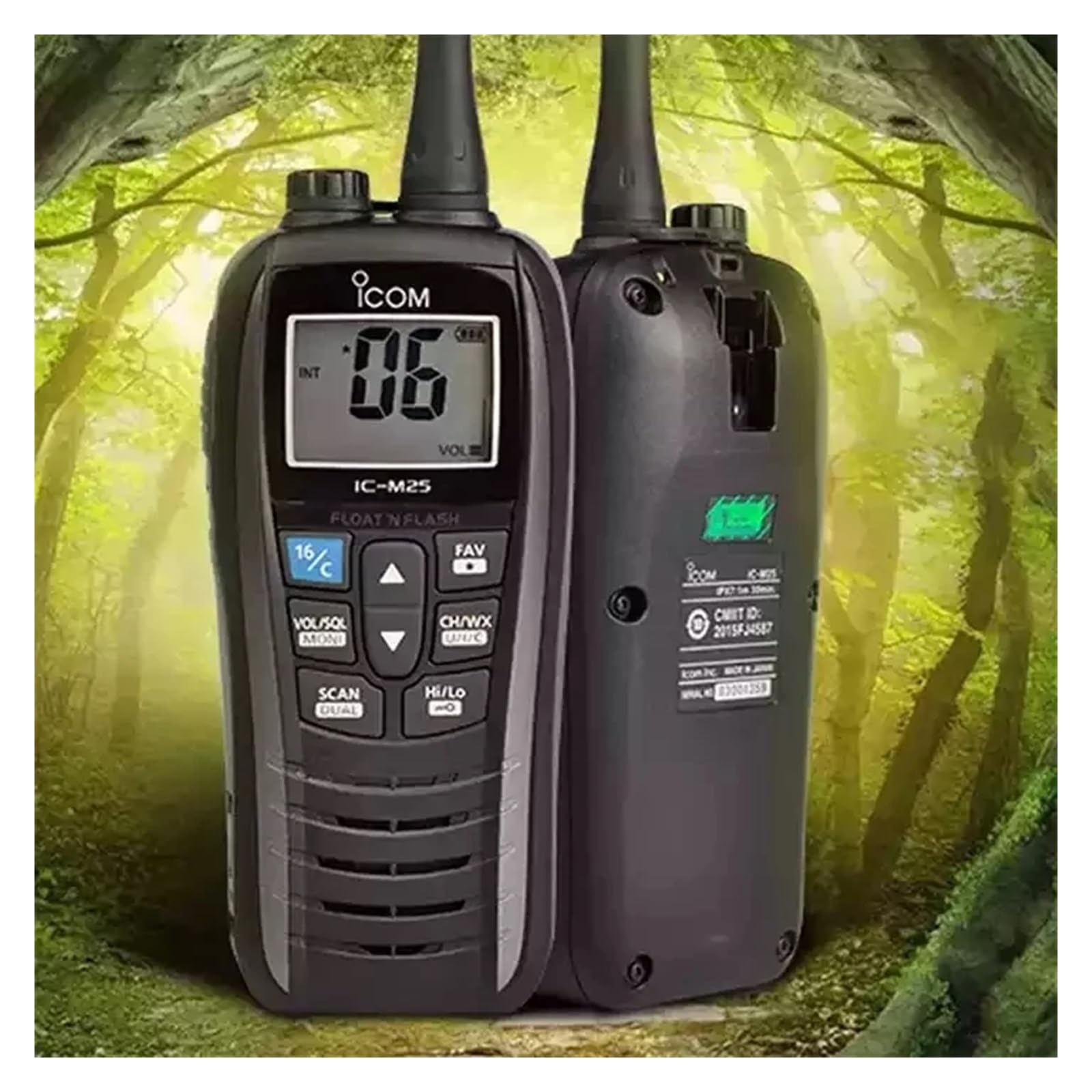 Transceptor Marino del VHF Walkietalkie de la Radio Marina IC M25 5W los 5KM para embarcaciones