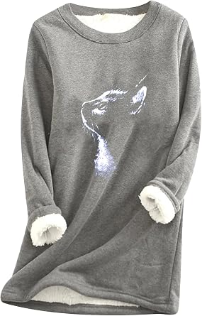 Women Printed Sweatshirt Soft Long Sleeve Pullover shirt Casual Loose Fit Tops