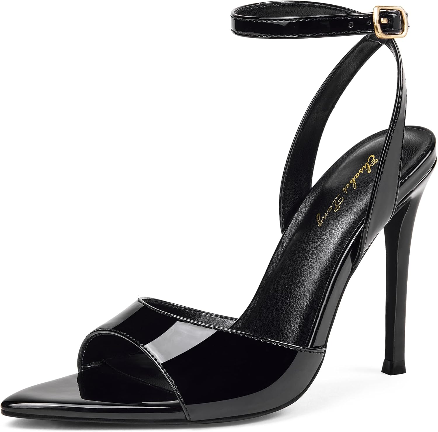 Elisabet Tang 4Inch Women's Pointed Toe Ankle Strap Stiletto Heeled Sandals, Sexy High Heels with Adjustable Buckle for Party Dressy