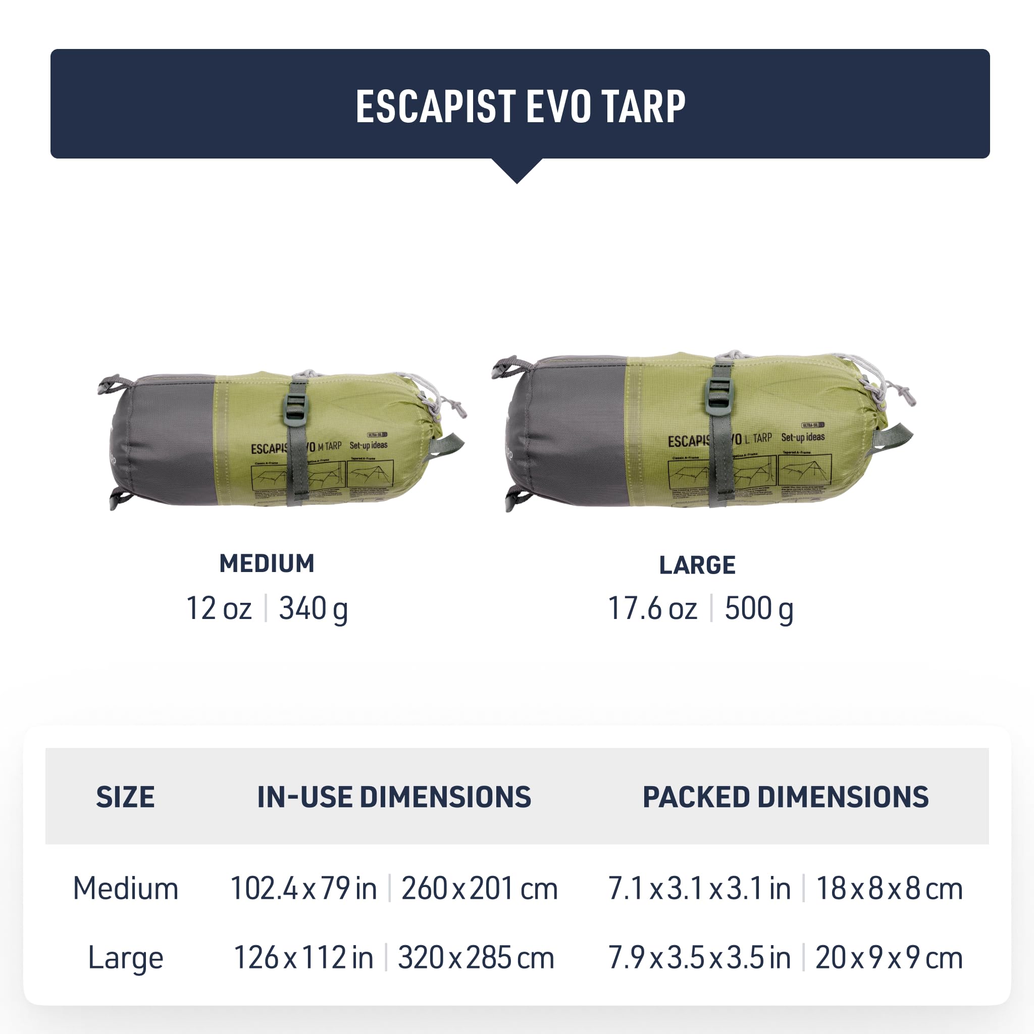Sea to Summit Escapist Tarp Ultraleichter Unterschlupf, Evo Large