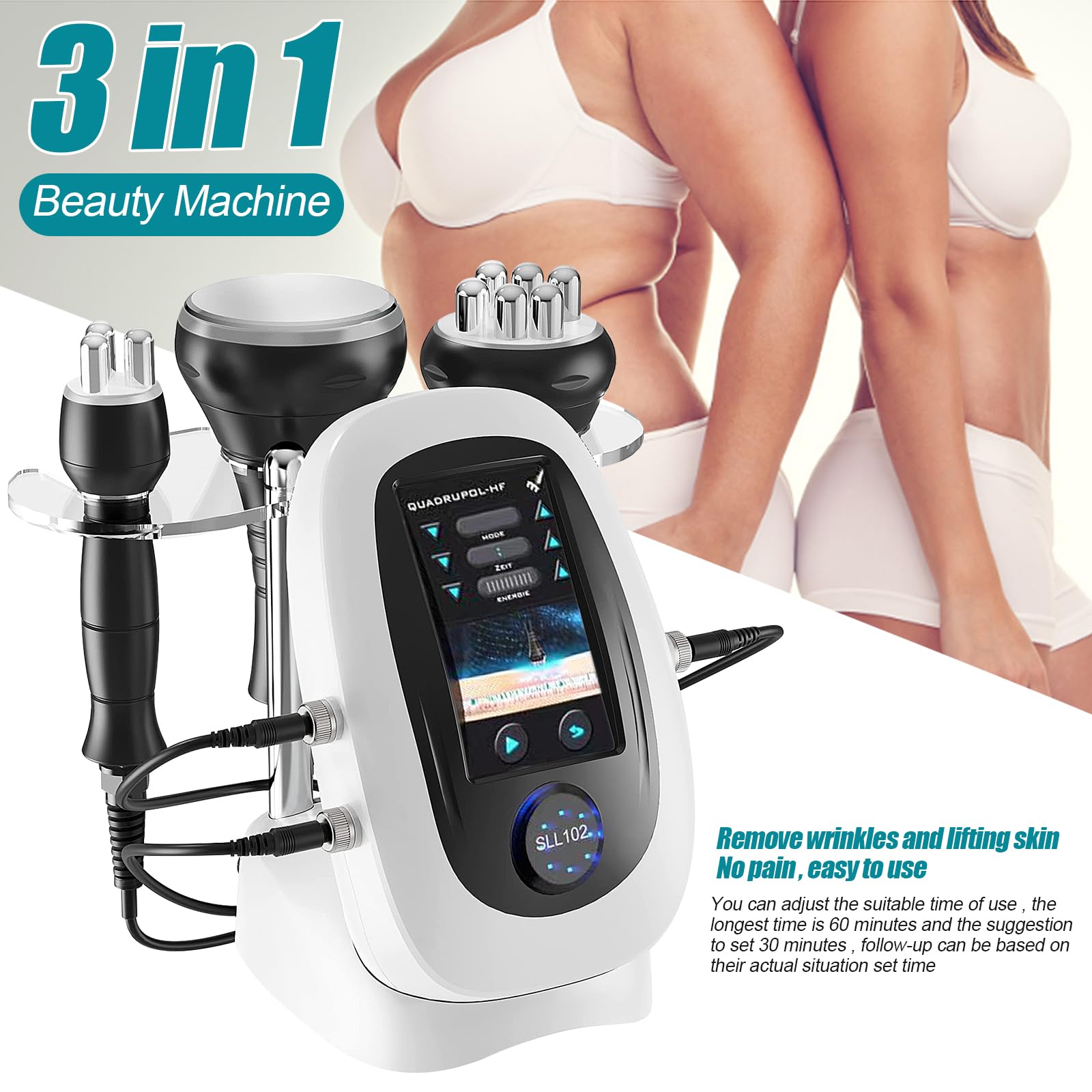 Appareil de massage radiofréquence 80K à cavitation ultrasonique, masseur anti-cellulite, masseur cutané, masseurs électriques pour bras, taille, jambes, hanches et visage