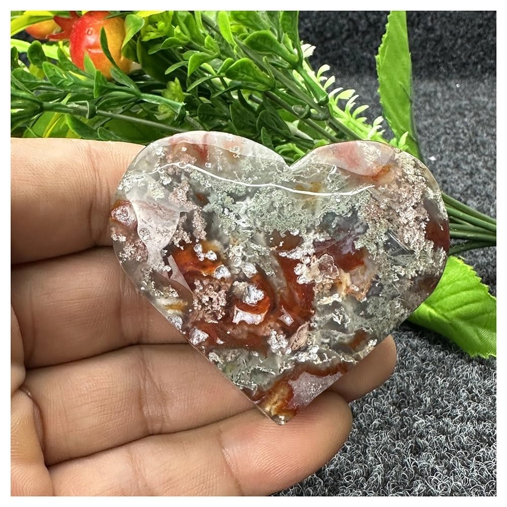 Cristal de quartz en cœur et agate naturelle de 137g pour décoration d'intérieur unique